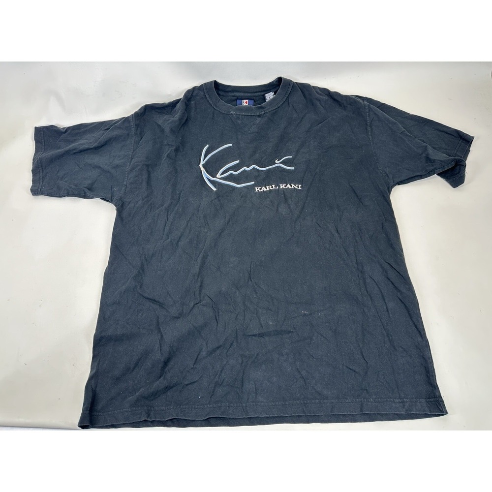 Karl Kani Jeans T Shirt Size XXL Embroidered Logo Hip Hop Vintage 90s Black
